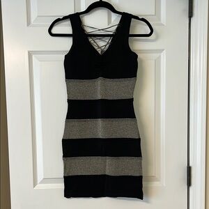 Black and Gray Striped Dress